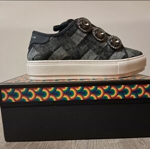 Stylish Gray Sneakers with Embellishments